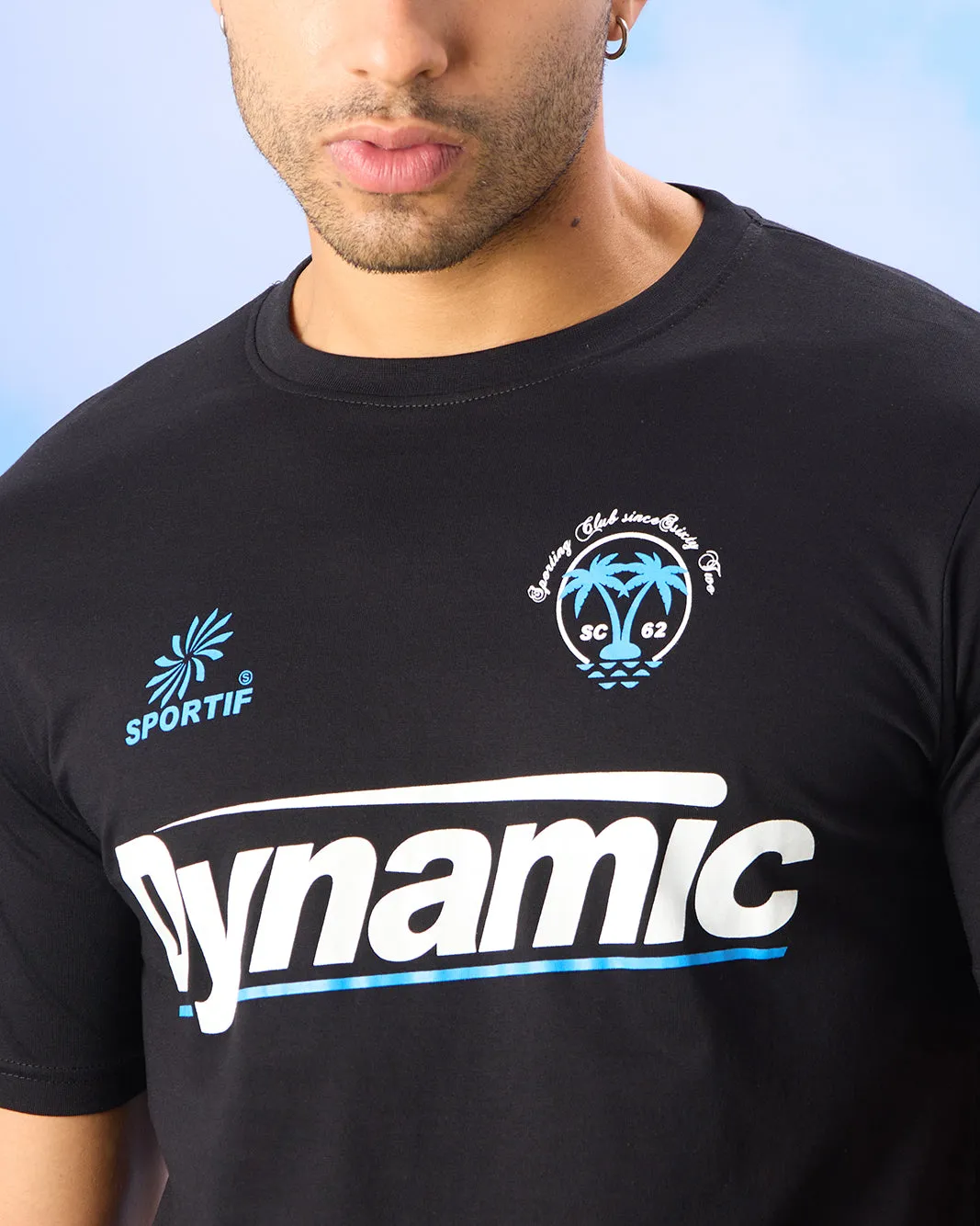 Men Black Dynamic Print T-Shirt sold by Redtag product image thumbnail 4