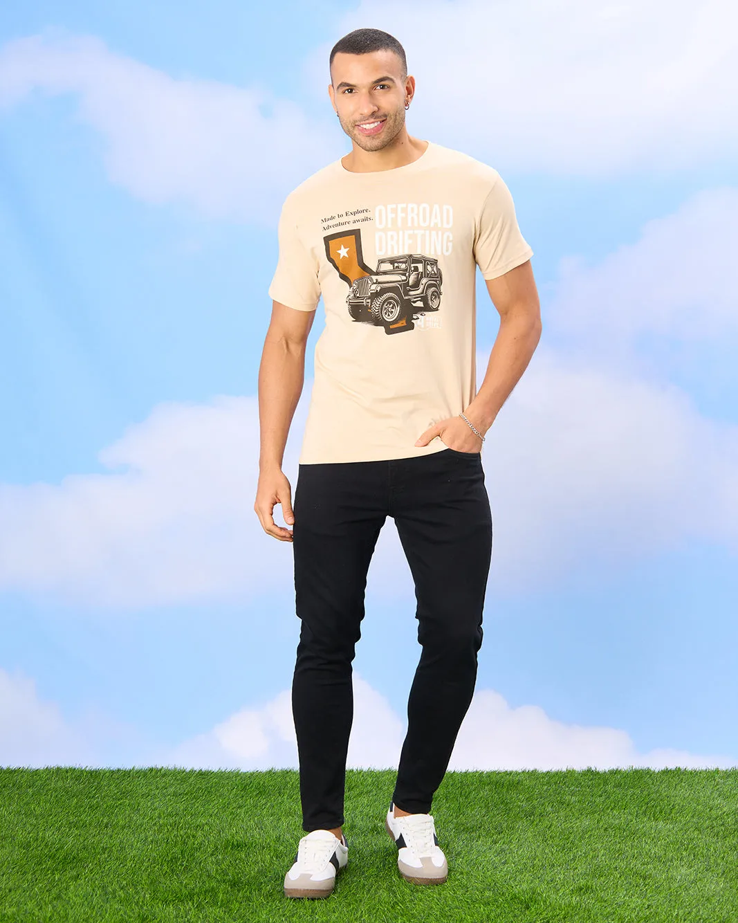 Men Beige Car Print T-Shirt sold by Redtag product image thumbnail 2
