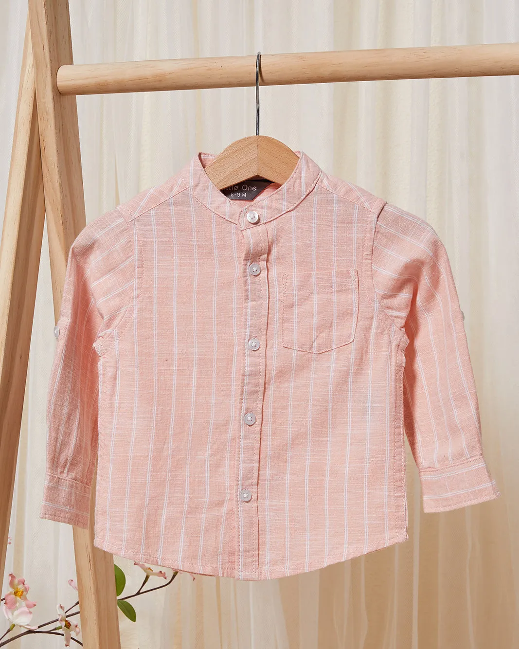 Infant Boys Apricot Striped Shirt sold by Redtag