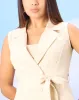 Women Beige Belted Sleeveless Vest sold by Redtag