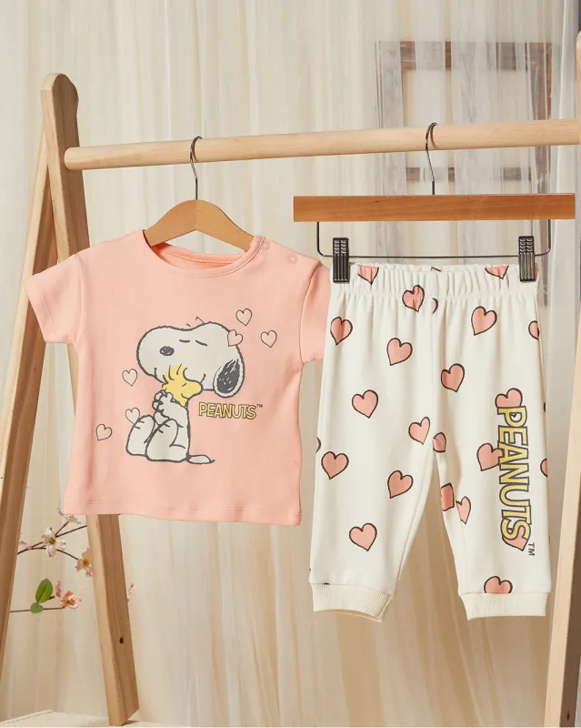 Infant Girls Pink Snoopy Pyjama Set (2 Piece) sold by Redtag