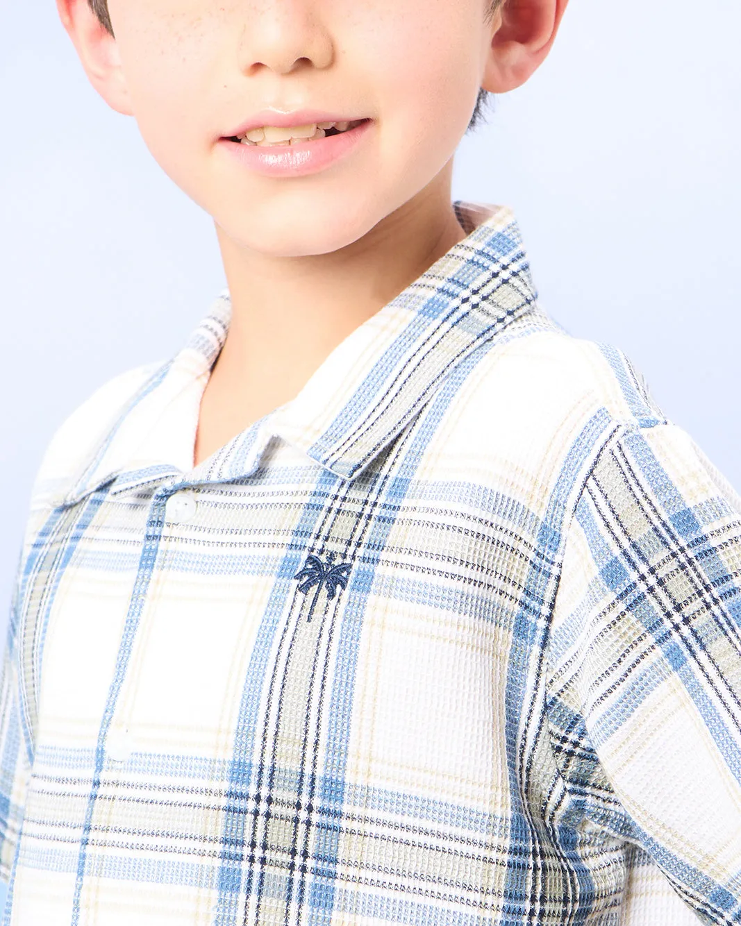 Boys White Checkered Shirt sold by Redtag product image thumbnail 4