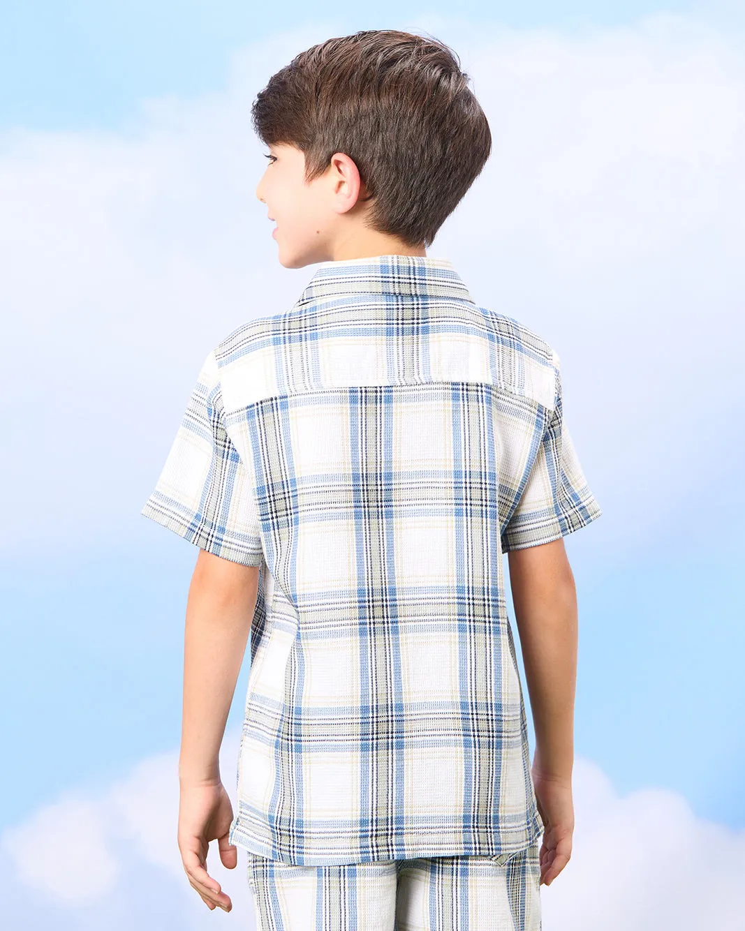 Boys White Checkered Shirt sold by Redtag product image thumbnail 3