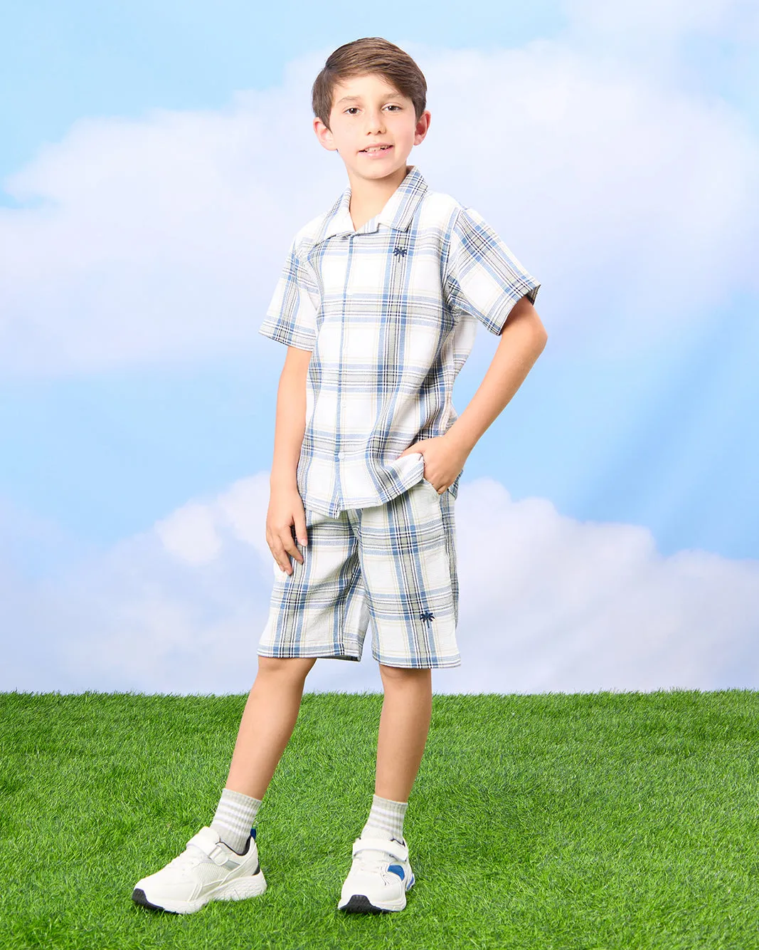 Boys White Checkered Shirt sold by Redtag product image thumbnail 2