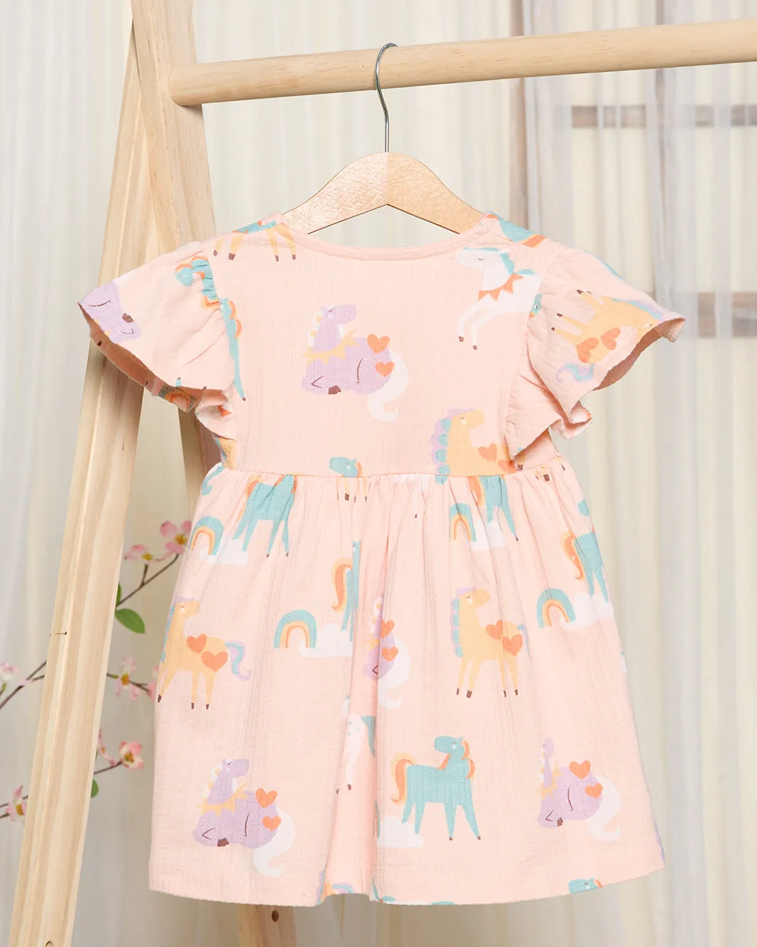Infant Girls Pink Unicorn Print Dress sold by Redtag product image thumbnail 3