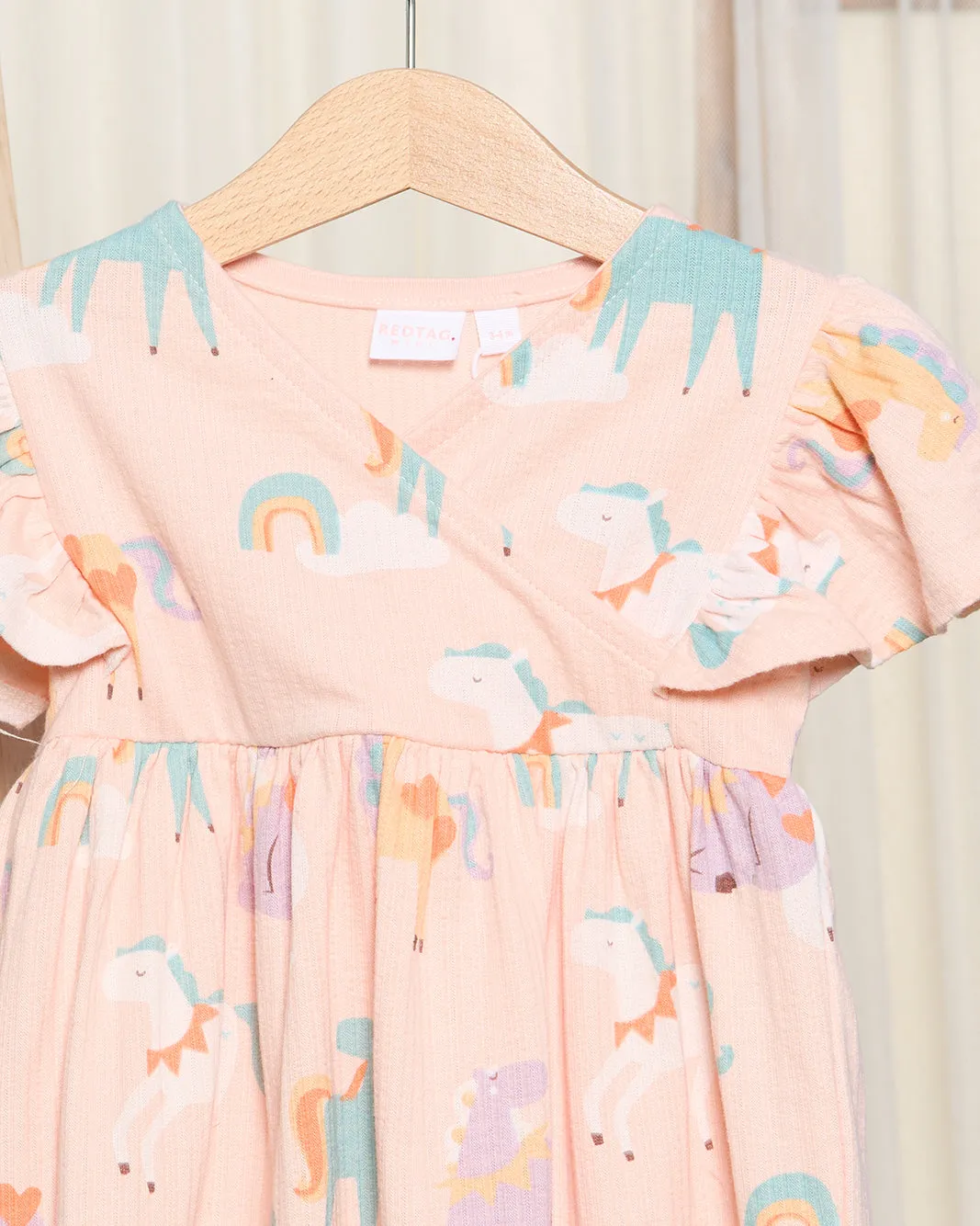 Infant Girls Pink Unicorn Print Dress sold by Redtag product image thumbnail 2