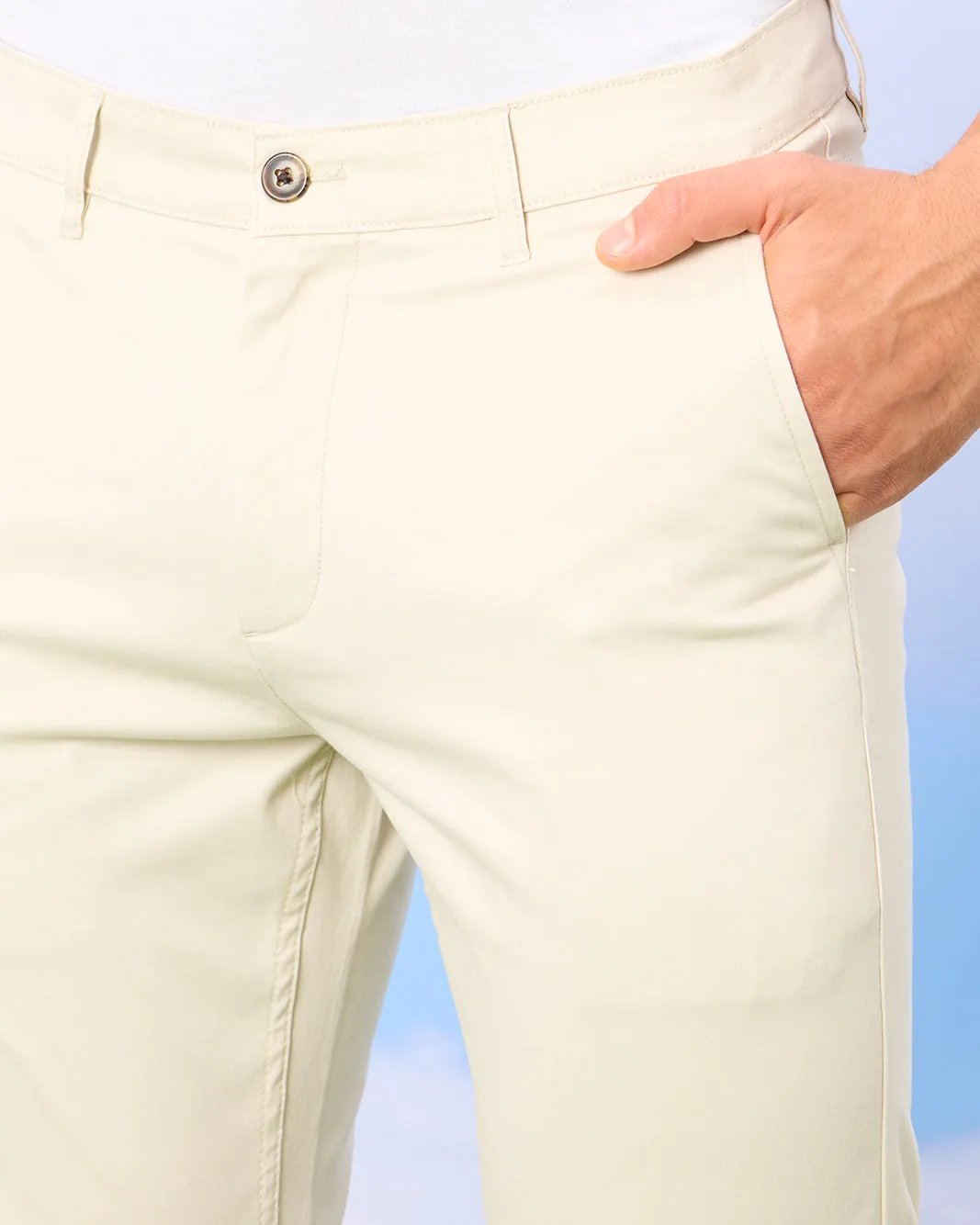 Men Grey Satin Slim Fit Chino sold by Redtag product image thumbnail 4