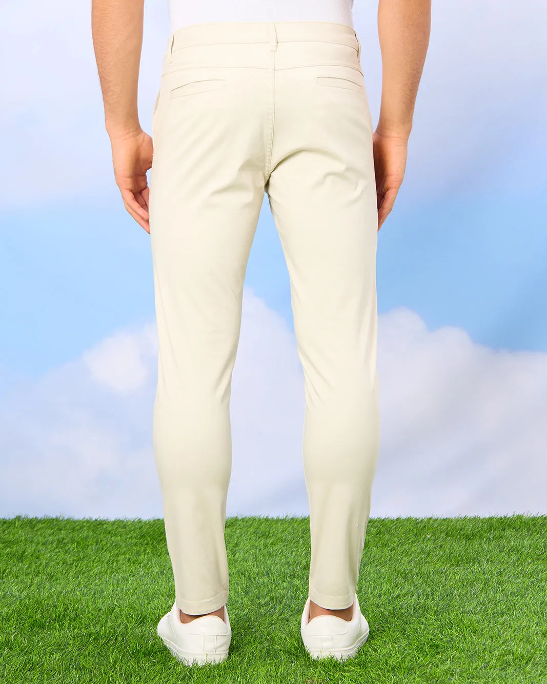 Men Grey Satin Slim Fit Chino sold by Redtag product image thumbnail 3