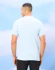 Men Blue Standup Collar Polo Shirt sold by Redtag