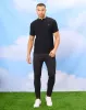 Men Black Standup Collar Polo Shirt sold by Redtag