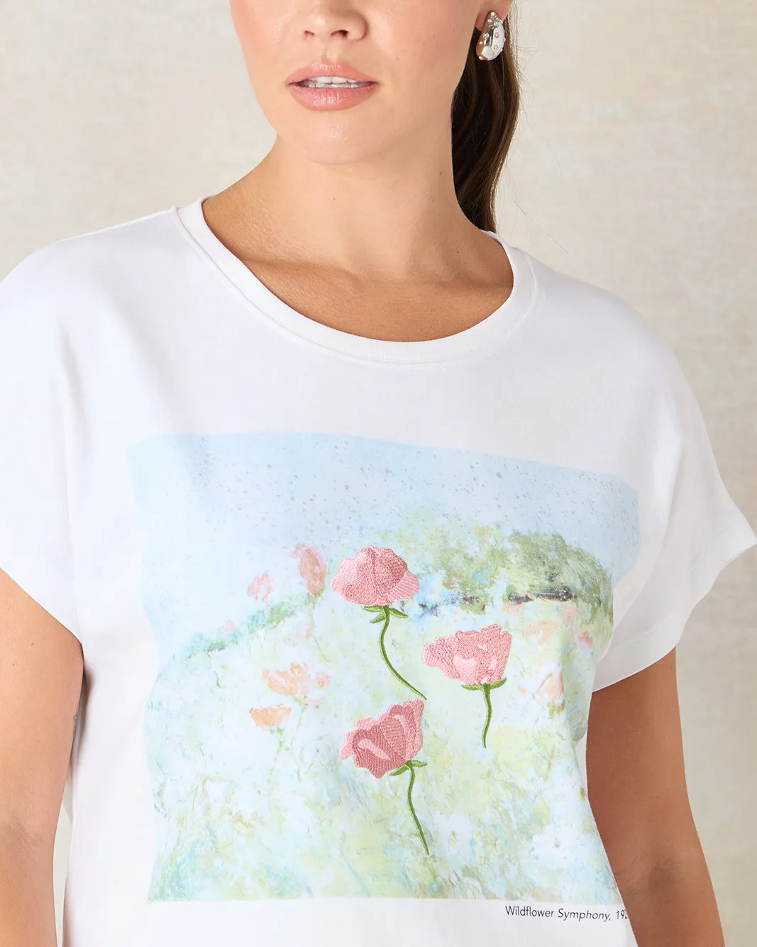 Women White Embroidered T-Shirt sold by Redtag product image thumbnail 4