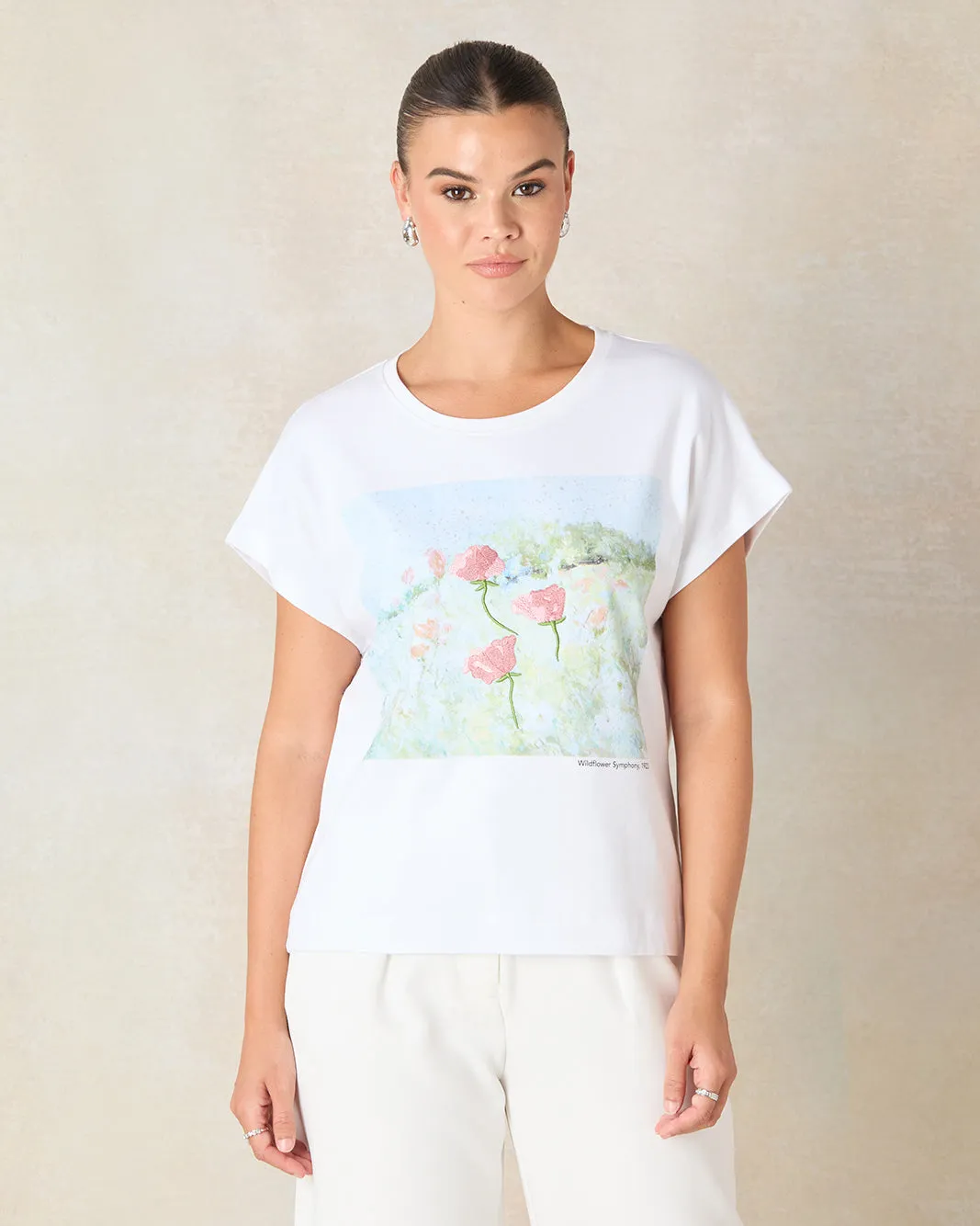 Women White Embroidered T-Shirt sold by Redtag