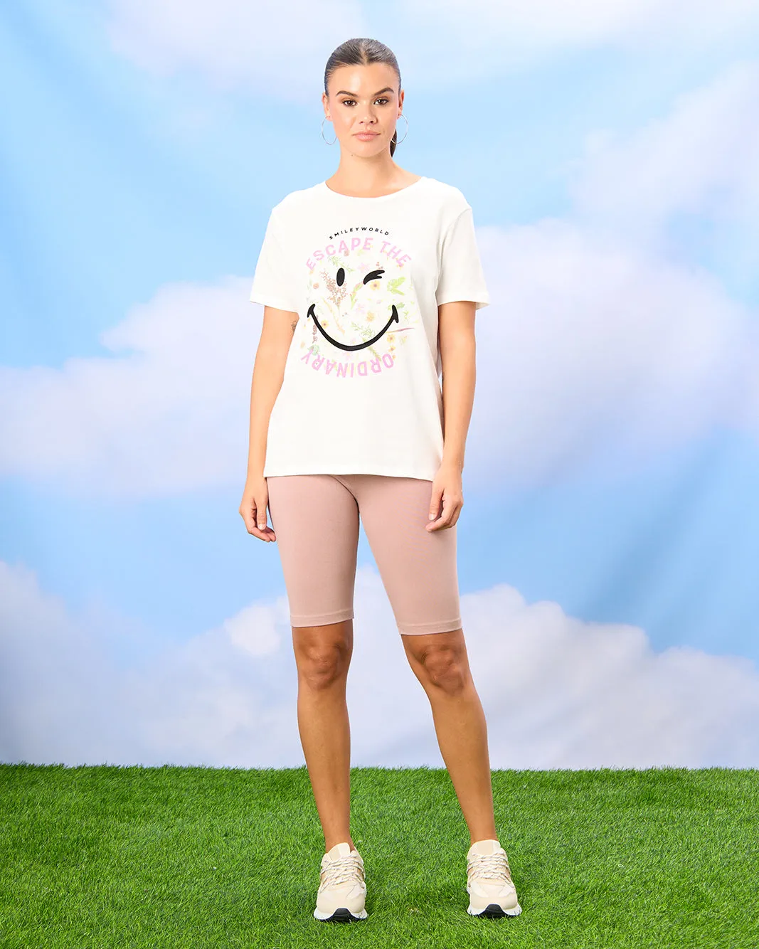 Women Ivory Smiley Printed T-Shirt sold by Redtag product image thumbnail 2