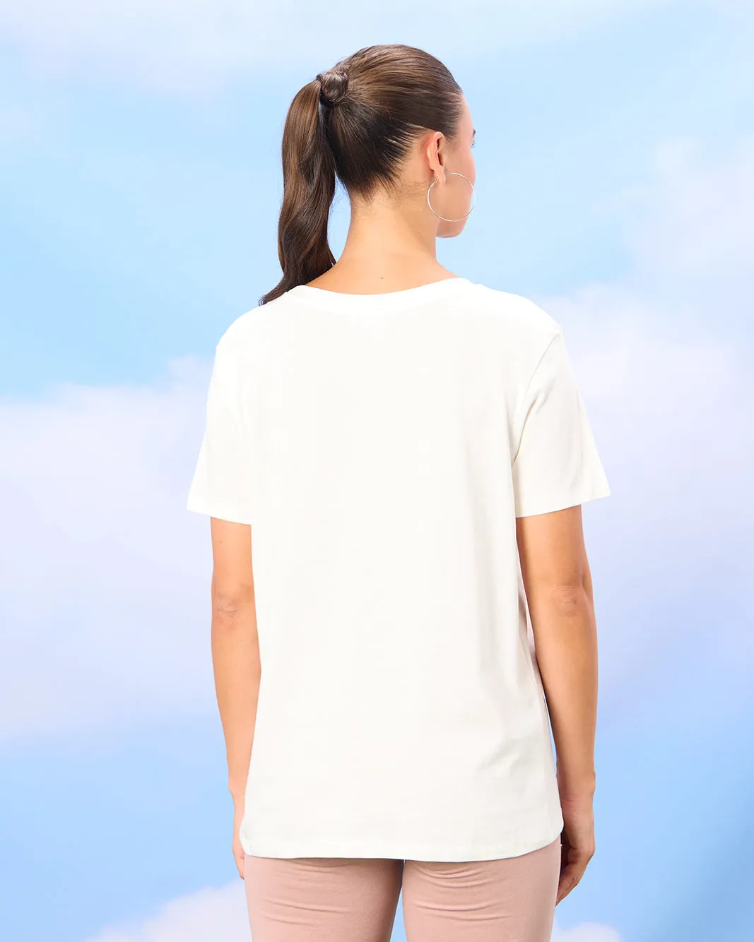 Women Ivory Smiley Printed T-Shirt sold by Redtag product image thumbnail 3