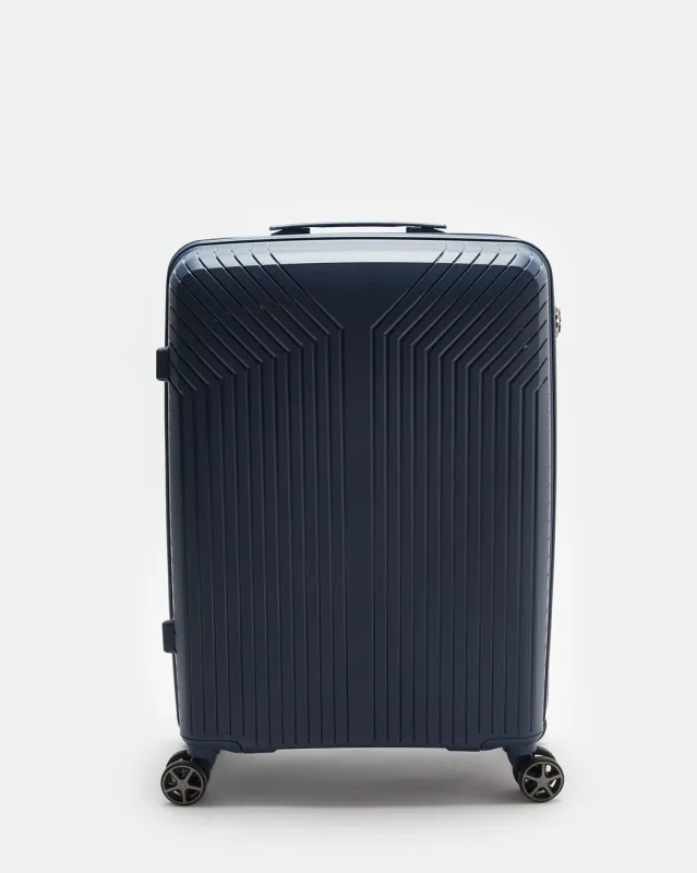 Navy Textured Trolley Luggage Trolley (28 Inch) sold by Redtag