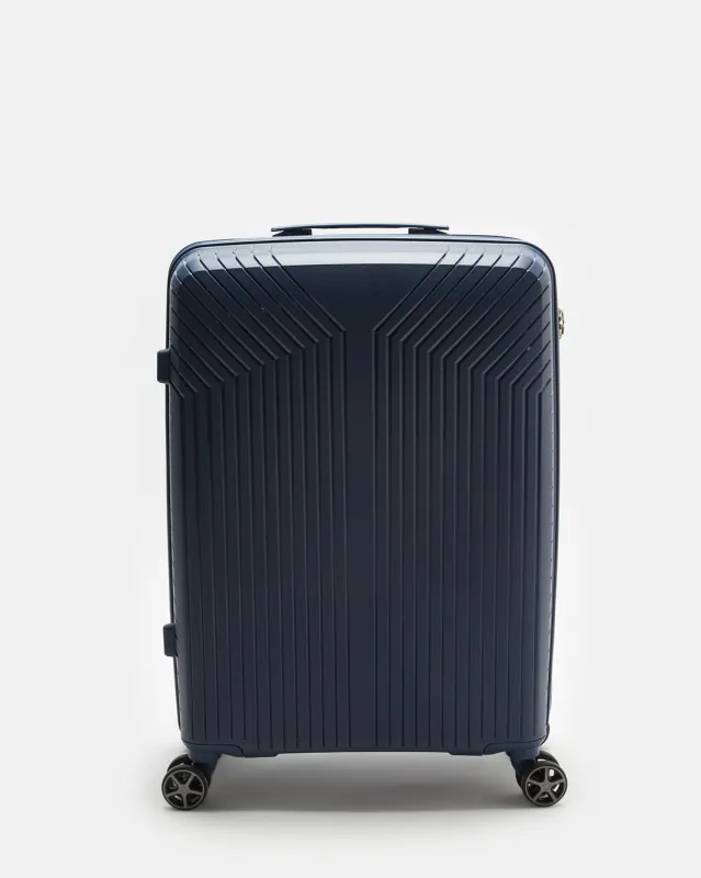 Navy Textured Trolley Luggage Trolley (24 Inch) sold by Redtag