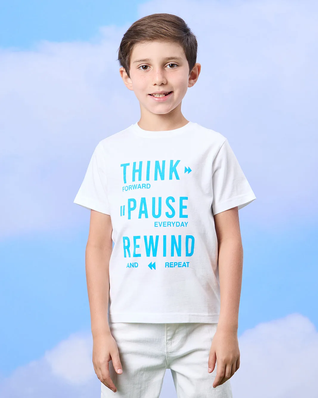 Boys Blue Shirt And White T-Shirt Set (2 Piece) sold by Redtag product image thumbnail 2