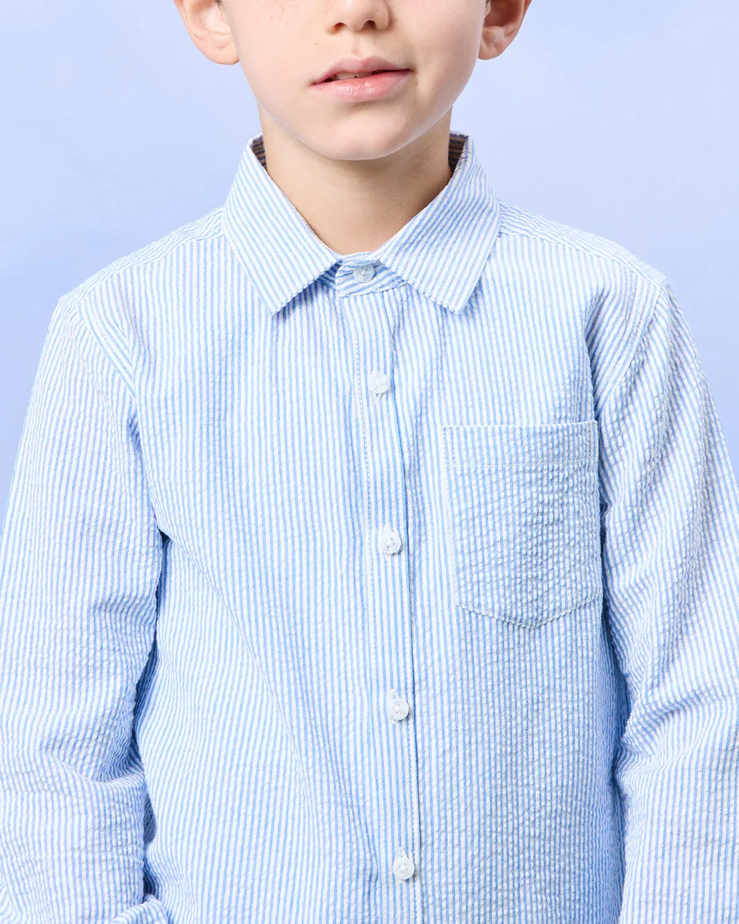 Boys Blue Shirt And White T-Shirt Set (2 Piece) sold by Redtag product image thumbnail 5