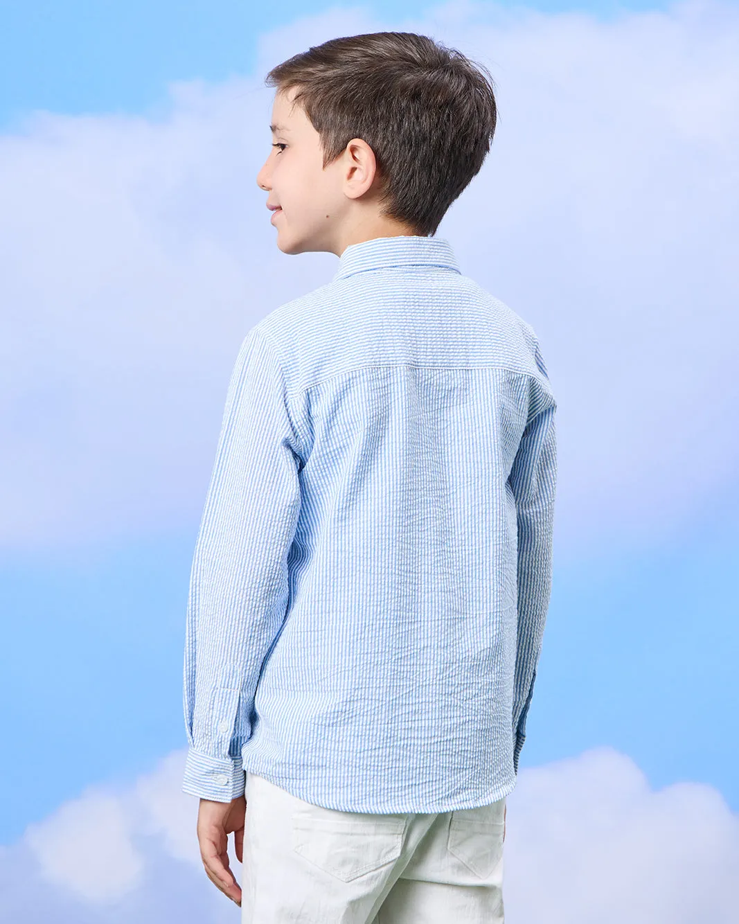 Boys Blue Shirt And White T-Shirt Set (2 Piece) sold by Redtag product image thumbnail 4