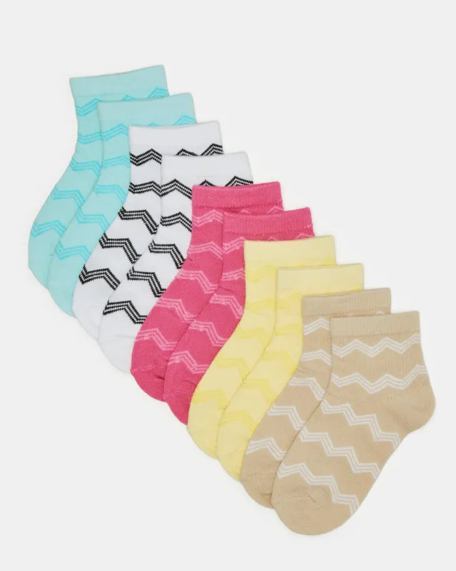 Girls Assorted Print Ankle Socks (5 Pairs) sold by Redtag