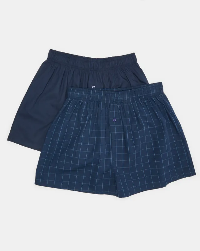 Men Navy And Black Boxers Brief Set (Pack of 2) sold by Redtag