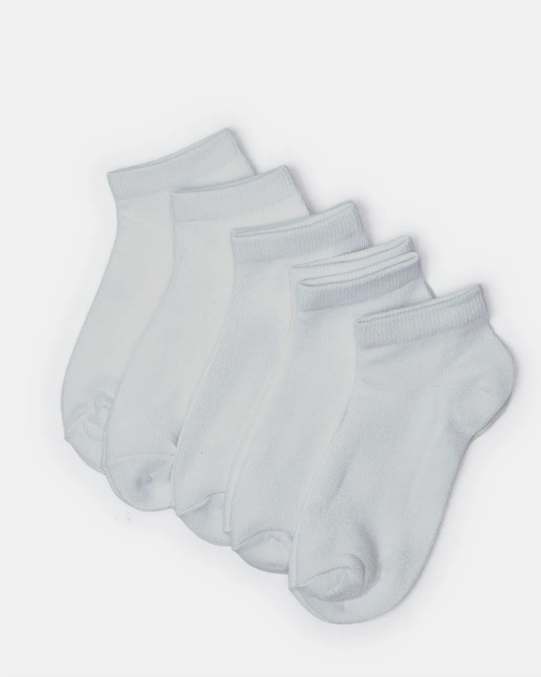 Senior Boys White Ankle Socks Set (5 Pairs) sold by Redtag