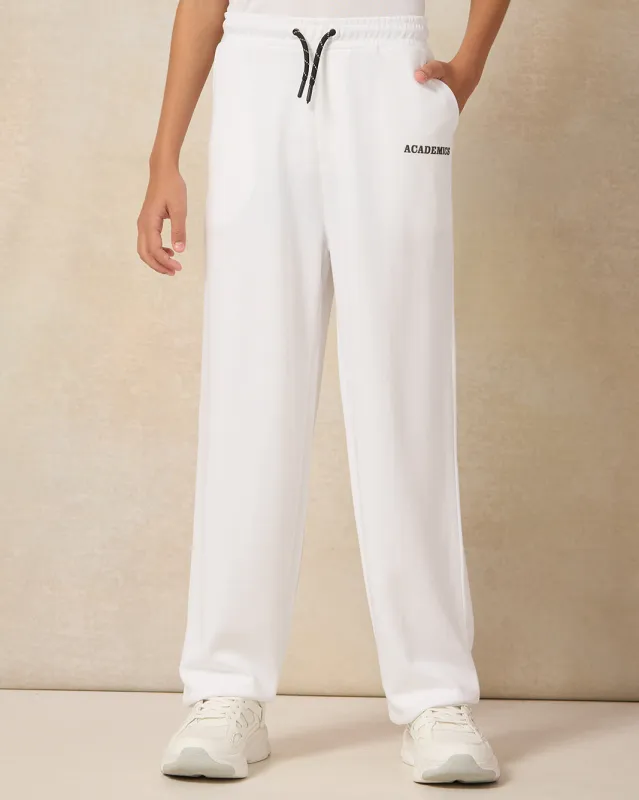 Senior Boys Cream Big Hem Active Pants sold by Redtag