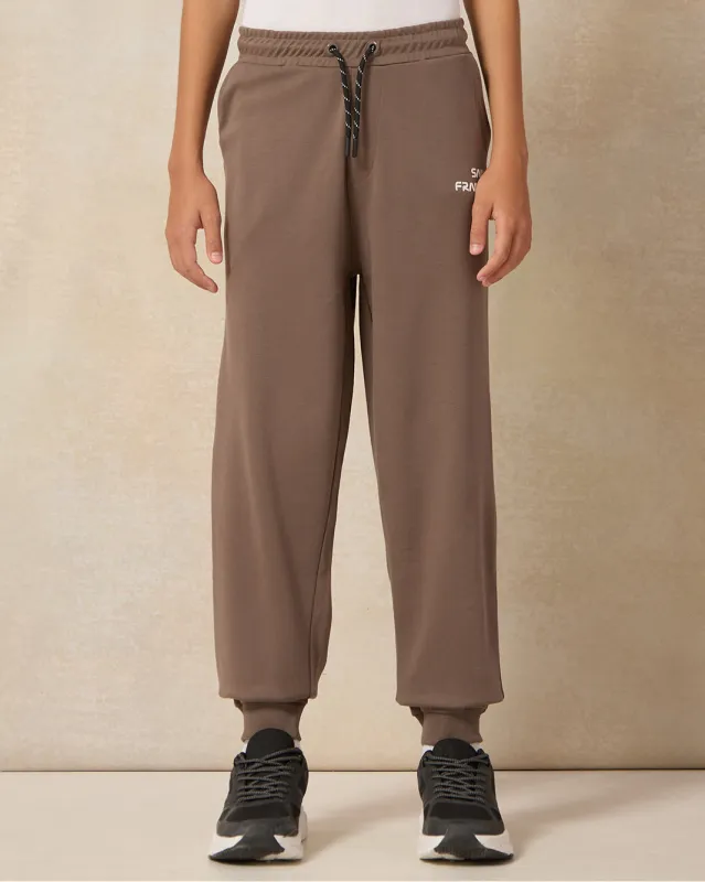 Senior Boys Brown Big Hem Active Pants sold by Redtag