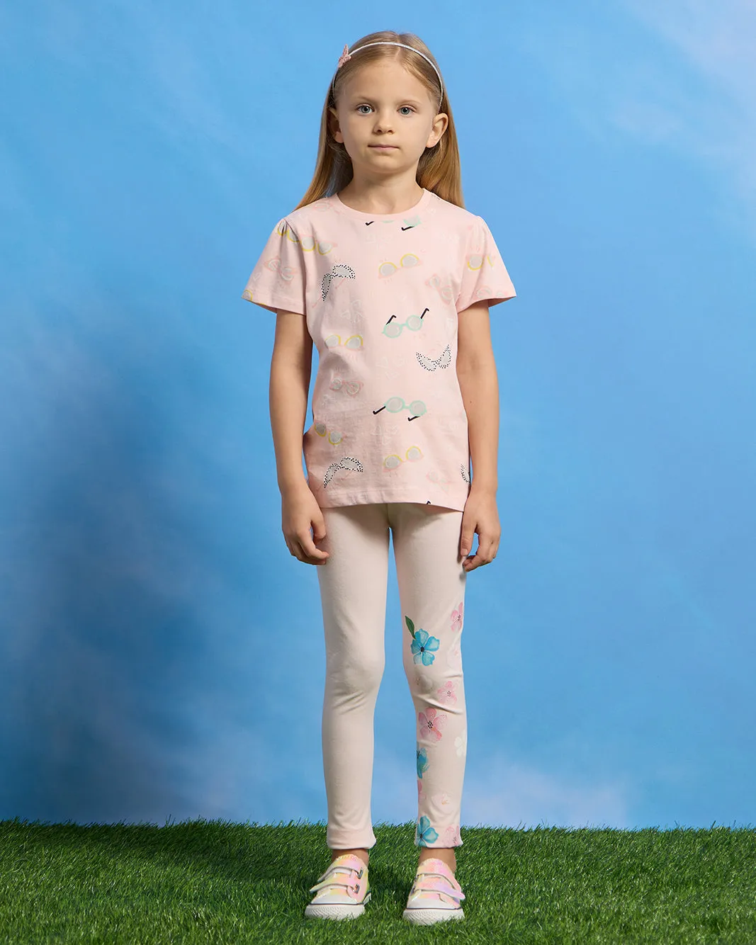 Girls Pink Floral Placement Print Leggings sold by Redtag product image thumbnail 2