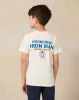 Boys Cream Printed Iron Man Short Sleeve T-Shirt sold by Redtag