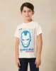 Boys Cream Printed Iron Man Short Sleeve T-Shirt sold by Redtag