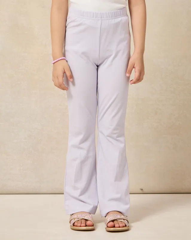 Girls Purple Solid Leggings sold by Redtag