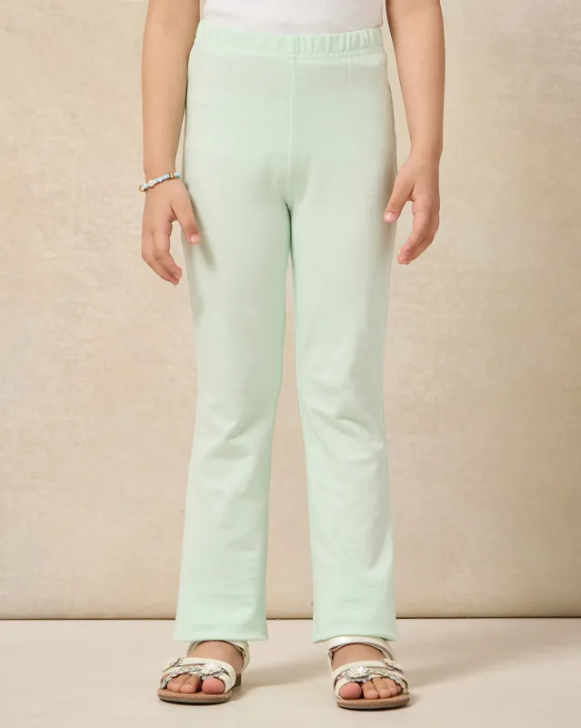 Girls Green Solid Leggings sold by Redtag