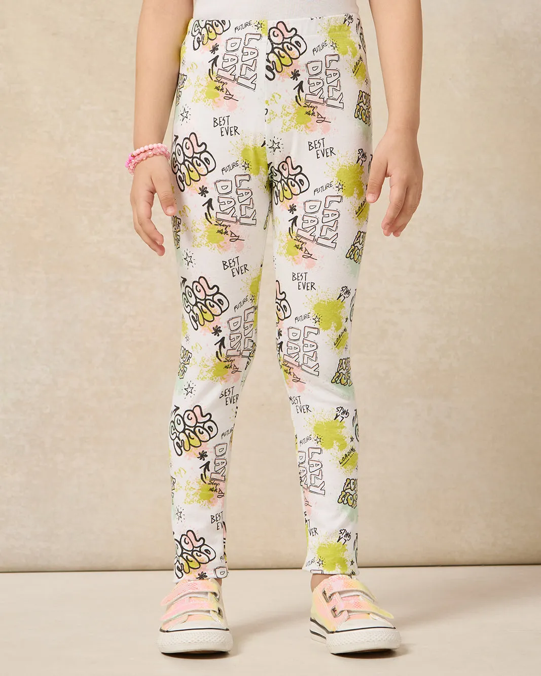 Girls White Printed Leggings sold by Redtag