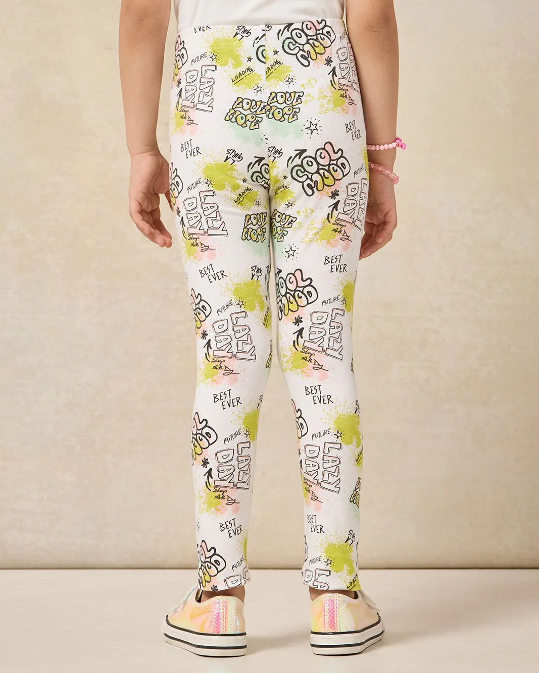 Girls White Printed Leggings sold by Redtag product image thumbnail 3