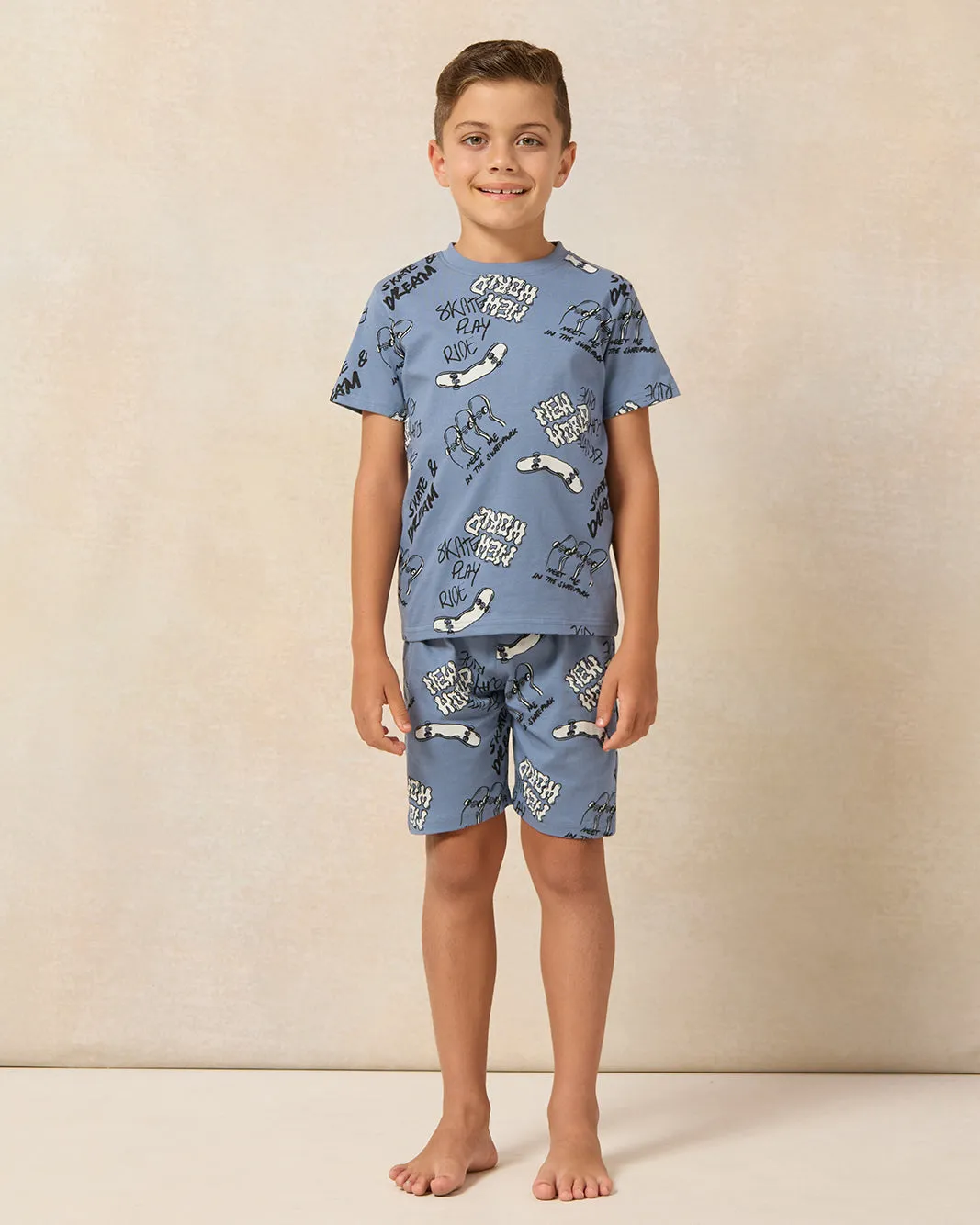 Boys Grey Printed Pyjama Set (2 Piece) sold by Redtag