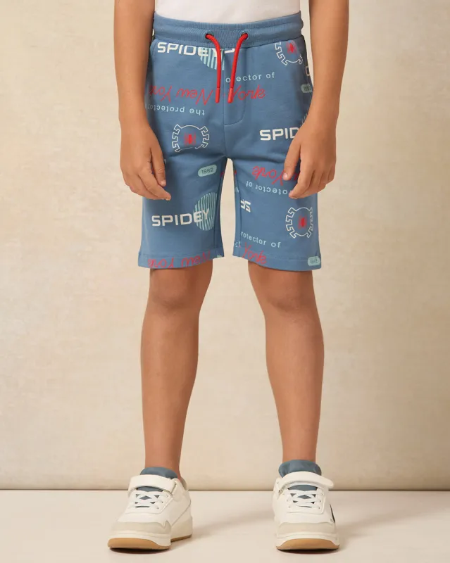 Boys Blue Spiderman Printed Shorts sold by Redtag