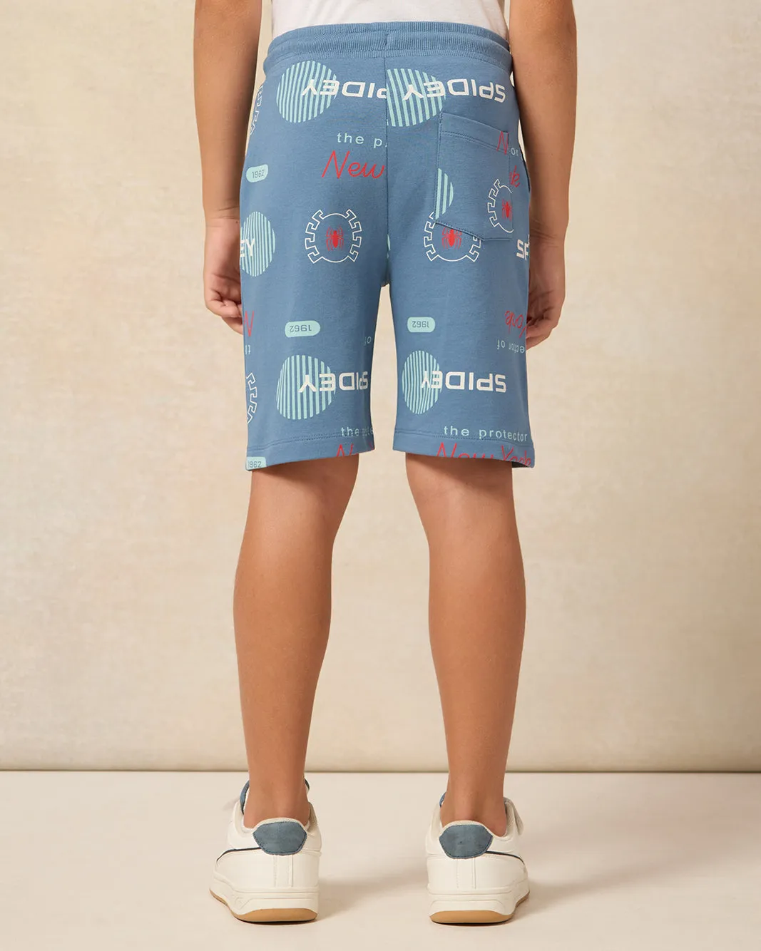 Boys Blue Spiderman Printed Shorts sold by Redtag product image thumbnail 3