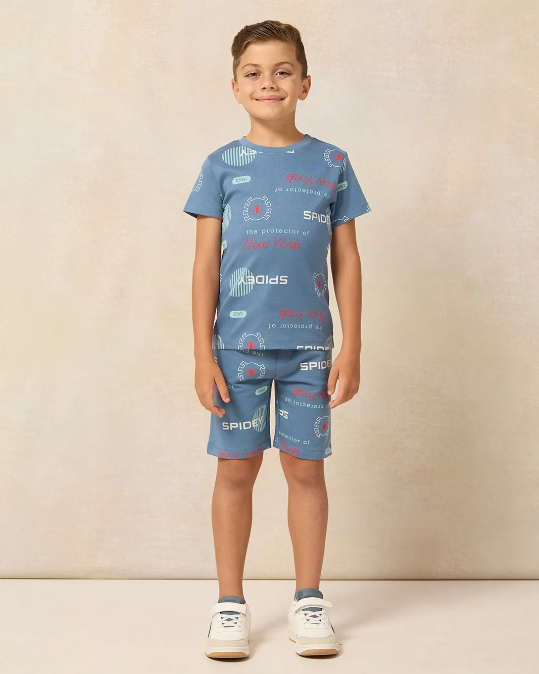 Boys Blue Spiderman Printed Shorts sold by Redtag product image thumbnail 2