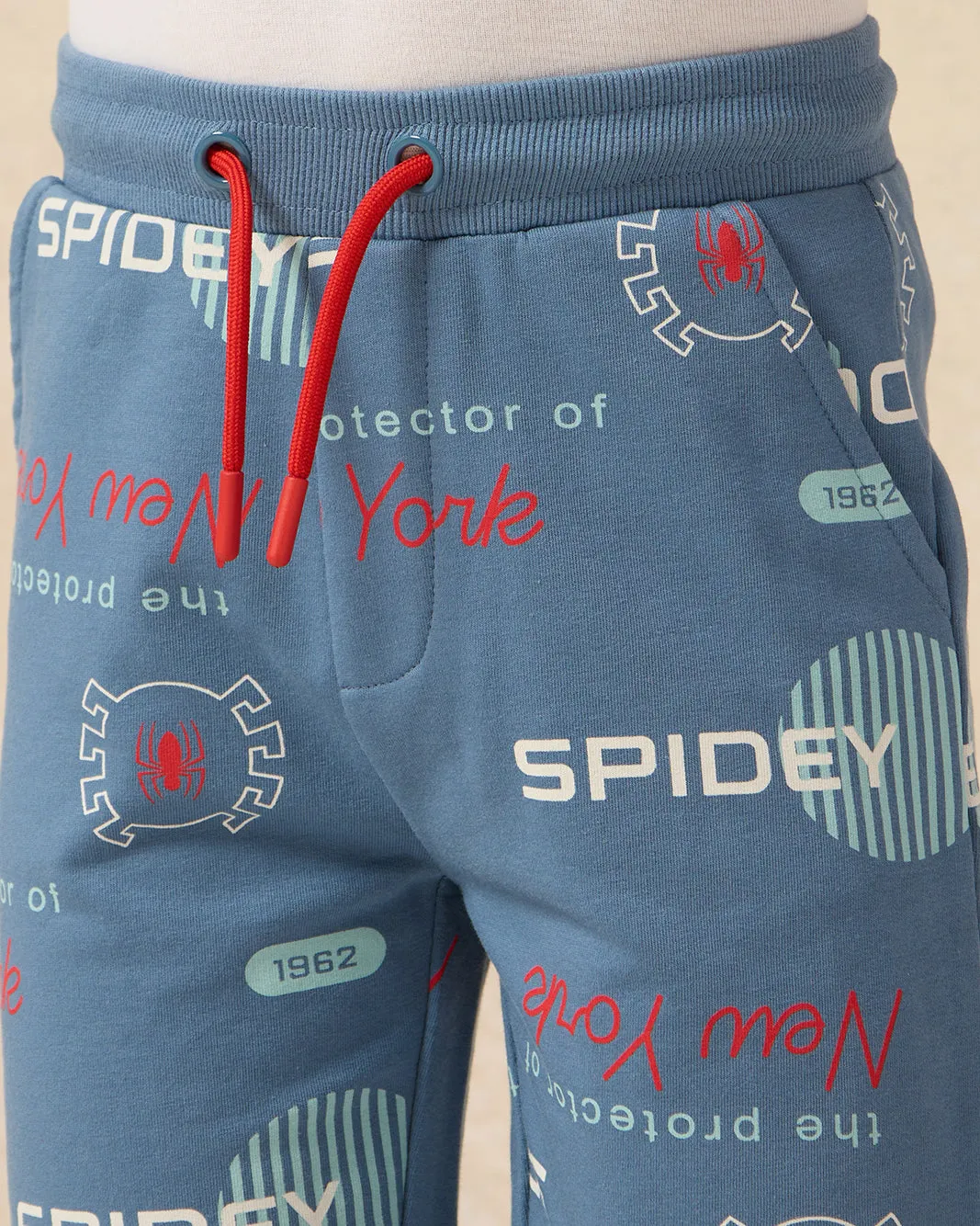 Boys Blue Spiderman Printed Shorts sold by Redtag product image thumbnail 4