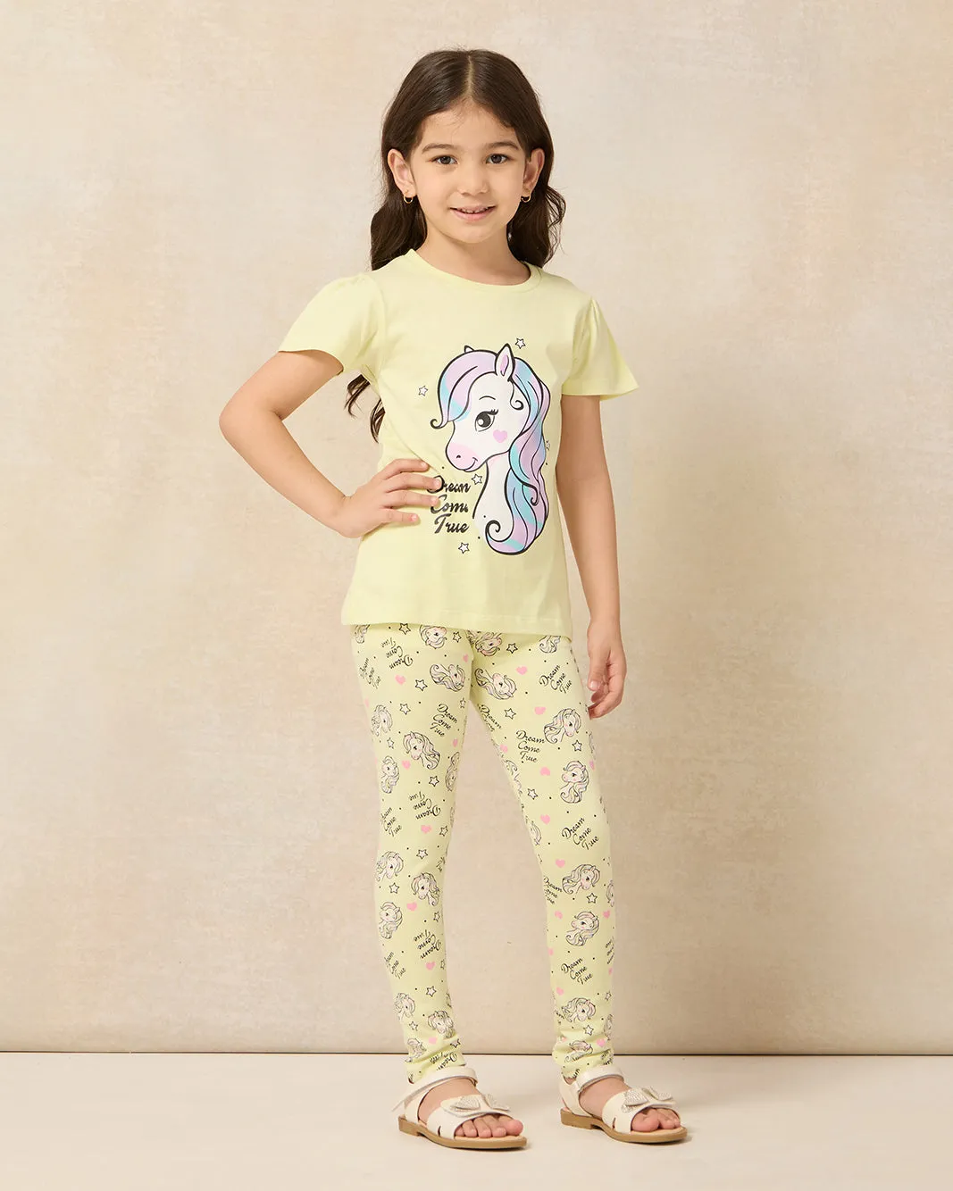 Girls Yellow Horse All Over Print Legging sold by Redtag product image thumbnail 2