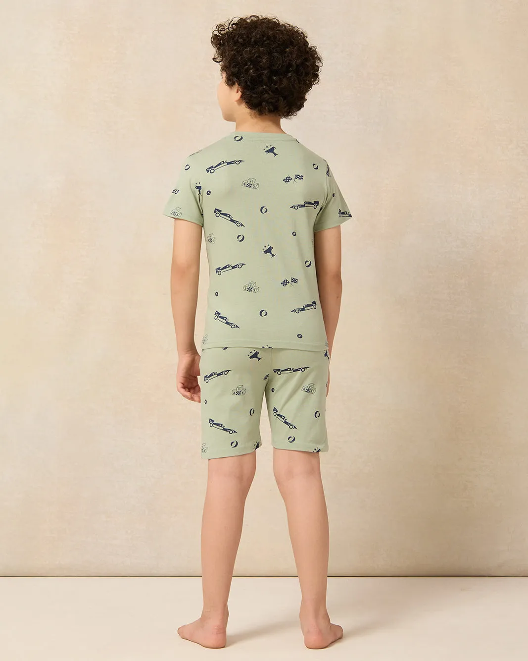 Boys Green Printed Pyjama Set (2 Piece) sold by Redtag product image thumbnail 4