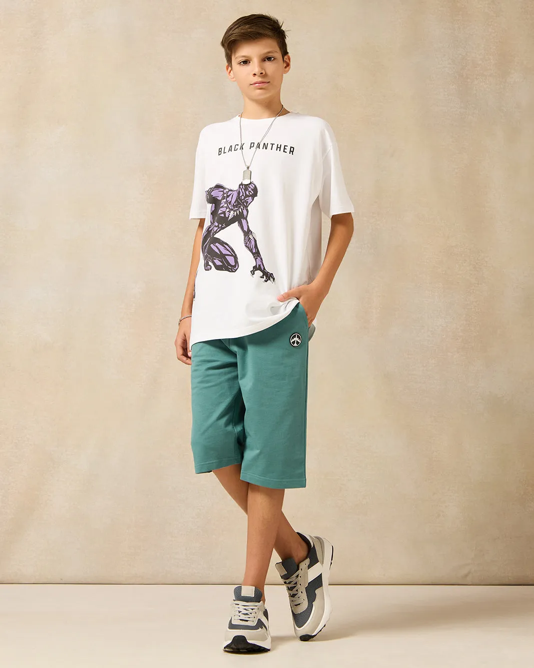 Senior Boys White Black Panther T-Shirt sold by Redtag product image thumbnail 2