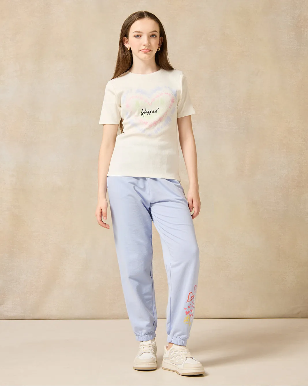 Senior Girls Blue Printed Active Pants sold by Redtag product image thumbnail 2