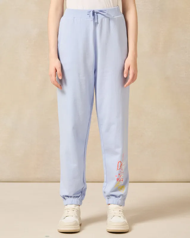 Senior Girls Blue Printed Active Pants sold by Redtag