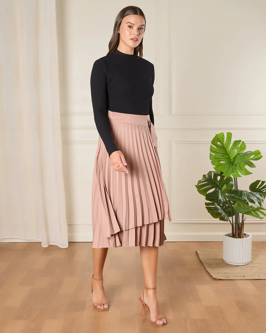 Women Pink Pleated Skirt sold by Redtag product image thumbnail 2