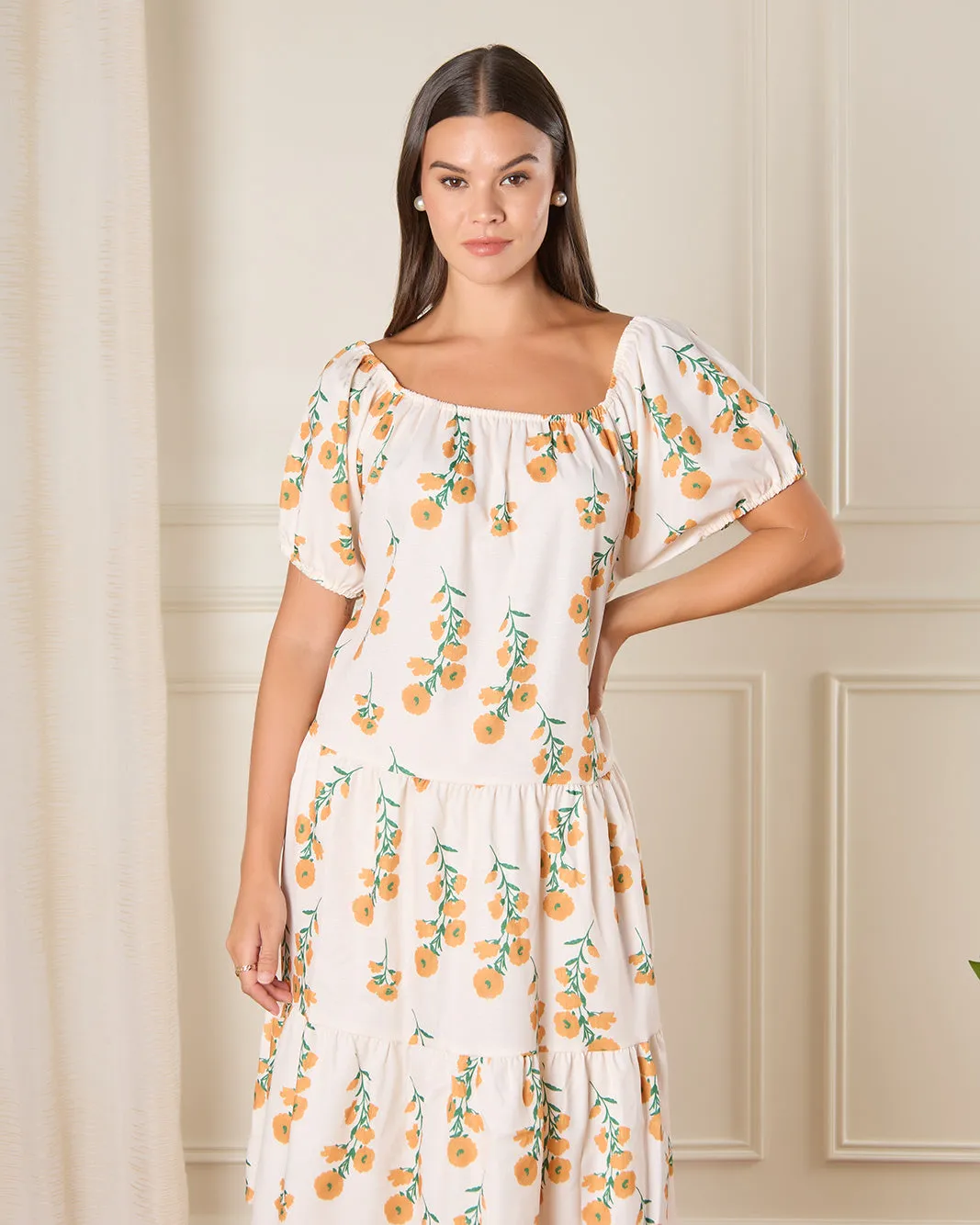 Women Cream Printed Casual Dress sold by Redtag product image thumbnail 2