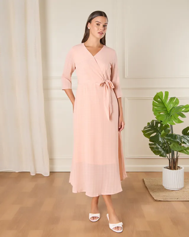 Women Pink Checkered Casual Dress sold by Redtag