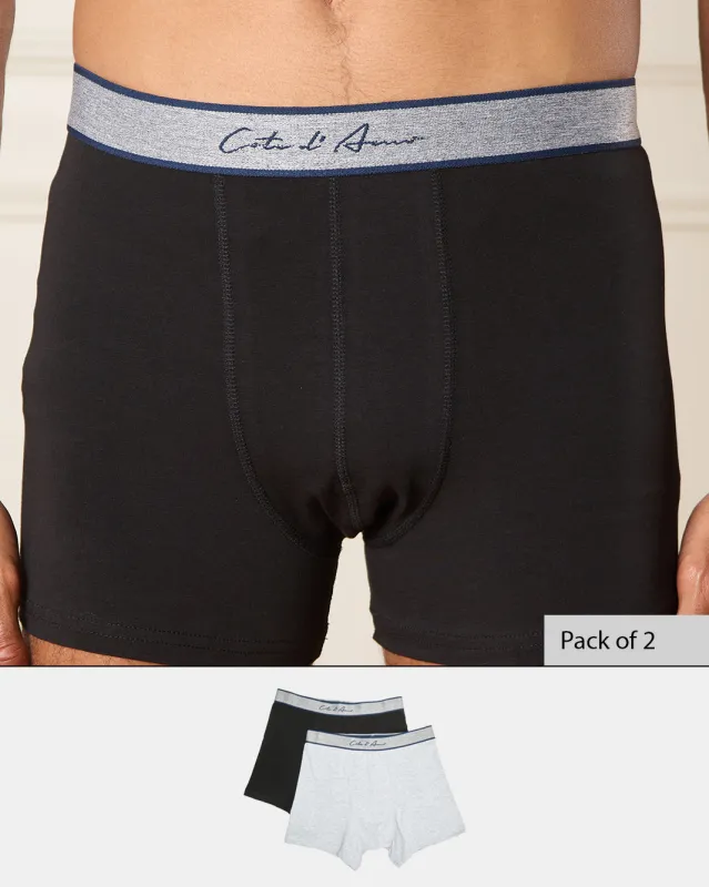 Men Black And Grey Boxers Set (Pack of 2) sold by Redtag