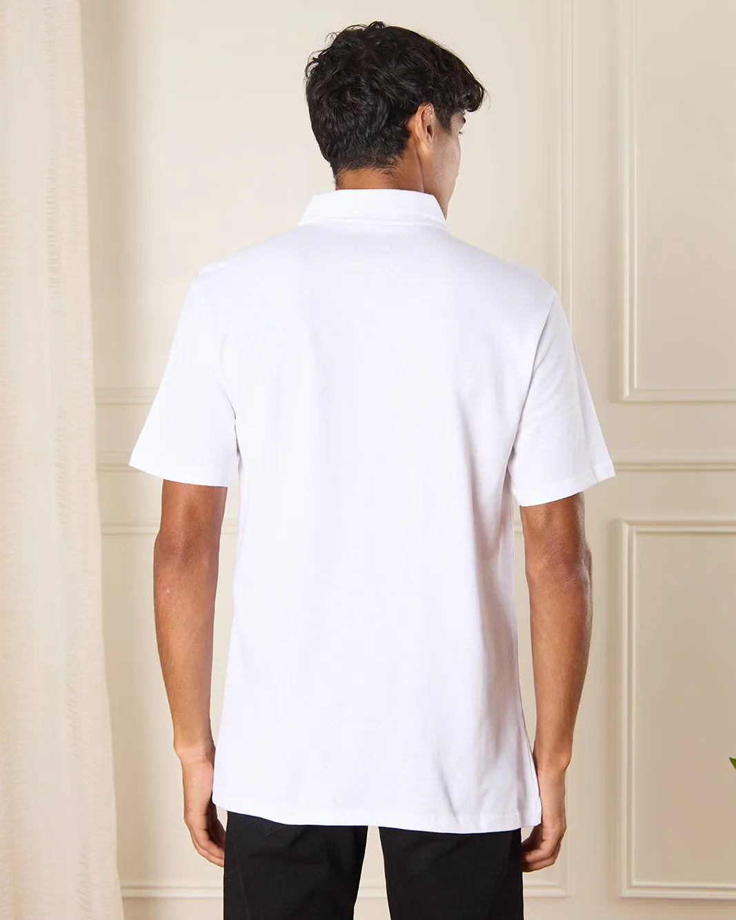 Men White Basic Polo Shirt sold by Redtag product image thumbnail 3